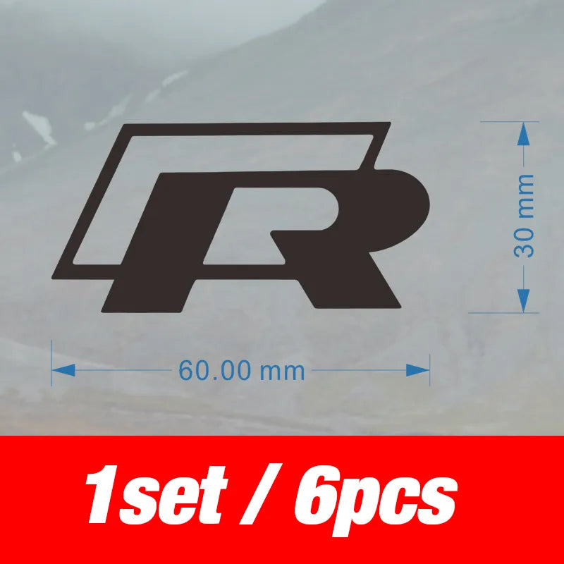 Sticker Logo VW R Golf 6x3cm Lot 4 - vue arrière - Becquet Voiture