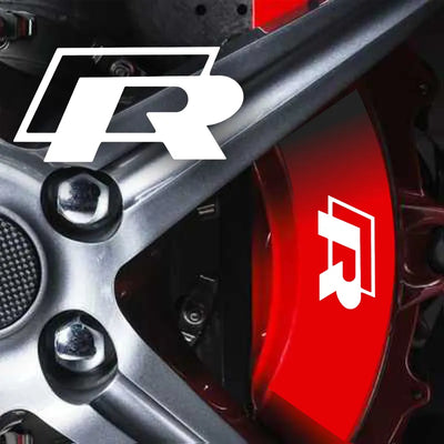 Sticker Logo VW R Golf 6x3cm Lot 4 - vue de profil - Becquet Voiture