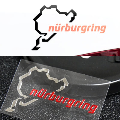 Sticker Nürburgring Chromé Rouge Lot 2 - vue de profil - Becquet Voiture