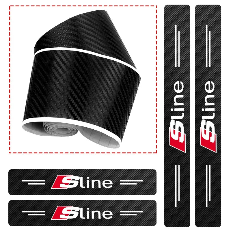 Sticker Protection Seuil Porte Audi S-line Lot 4 - détail du montage - Becquet Voiture
