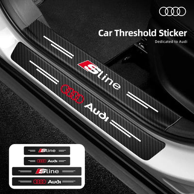 Sticker Protection Seuil Porte Audi S-line Lot 4 - installé sur véhicule - Becquet Voiture