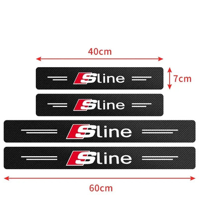 Sticker Protection Seuil Porte Audi S-line Lot 4 - vue rapprochée - Becquet Voiture