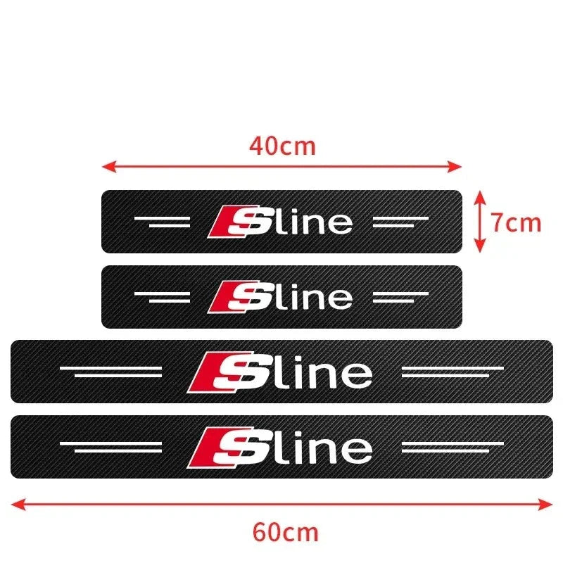 Sticker Protection Seuil Porte Audi S-line Lot 4 - vue rapprochée - Becquet Voiture