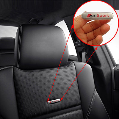 Sticker Siège Audi S-Line Broche 6cm - packshot studio - Becquet Voiture