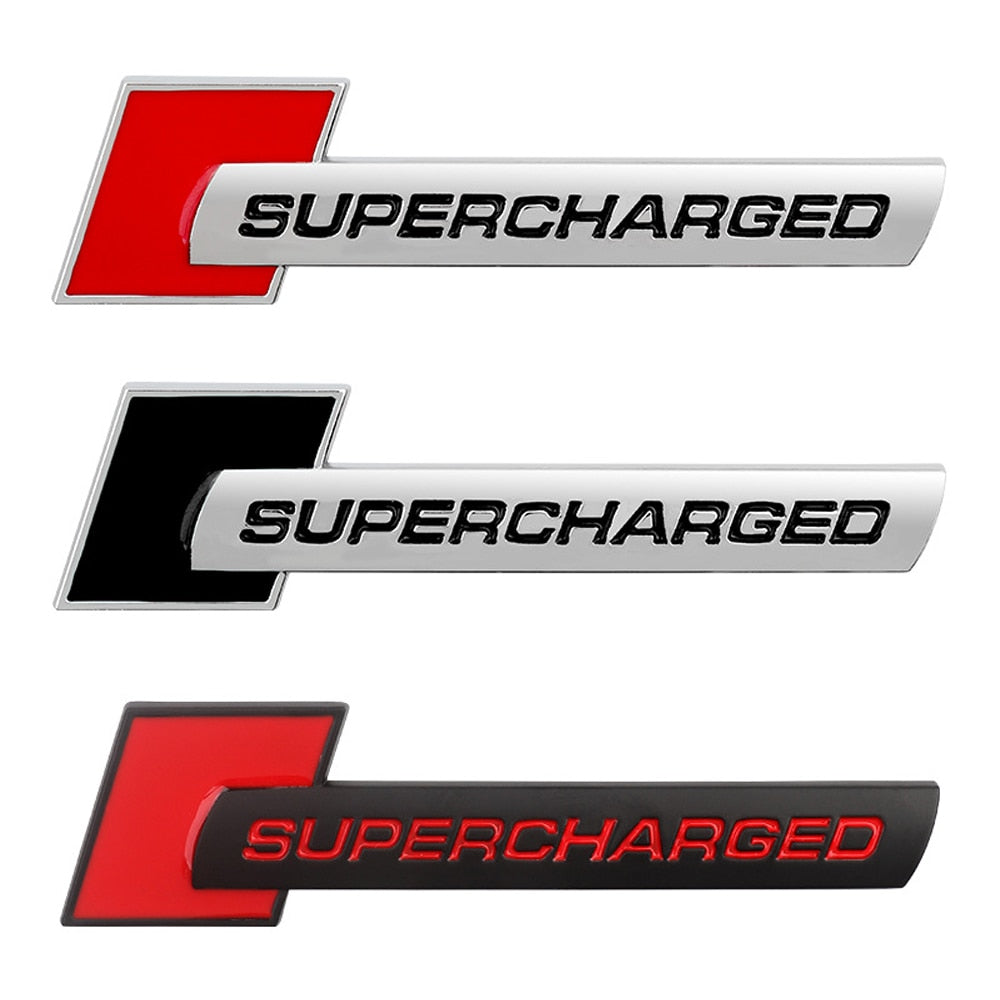 Sticker Supercharged Audi 3.0 V6T - vue de face - Becquet Voiture