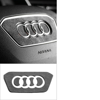 Sticker Volant Alcantara Audi Rouge Noir A3 A4 A5 A6 A7 A8 - vue arrière - Becquet Voiture