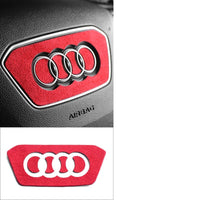 Sticker Volant Alcantara Audi Rouge Noir A3 A4 A5 A6 A7 A8 - vue de profil - Becquet Voiture