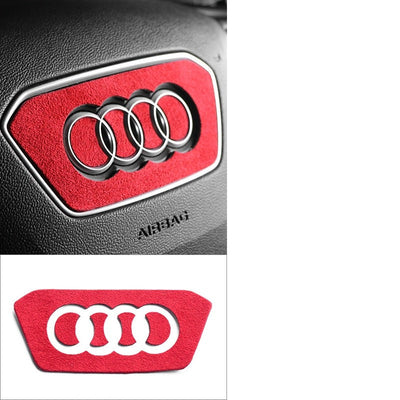 Sticker Volant Alcantara Audi Rouge Noir A3 A4 A5 A6 A7 A8 - vue de profil - Becquet Voiture