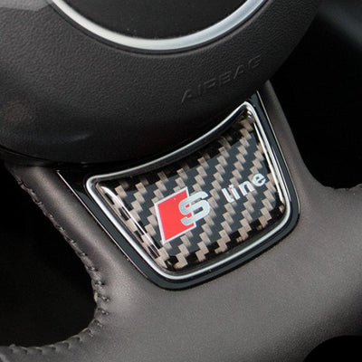 Sticker Volant Audi Carbone Style S-Line - packshot studio - Becquet Voiture
