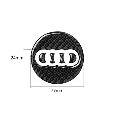 Sticker Volant Carbone Rond 3D Audi 77mm 93mm - installé sur véhicule - Becquet Voiture