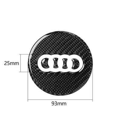 Sticker Volant Carbone Rond 3D Audi 77mm 93mm - vue arrière - Becquet Voiture