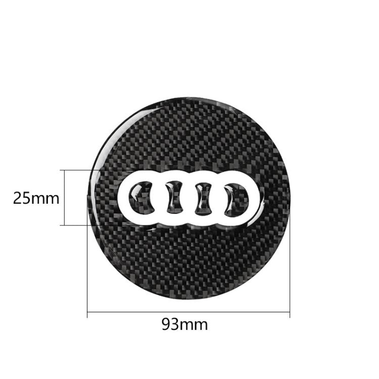 Sticker Volant Carbone Rond 3D Audi 77mm 93mm - vue arrière - Becquet Voiture