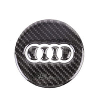 Sticker Volant Carbone Rond 3D Audi 77mm 93mm - vue de face - Becquet Voiture