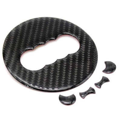 Sticker Volant Carbone Rond 3D Audi 77mm 93mm - vue de trois-quarts - Becquet Voiture