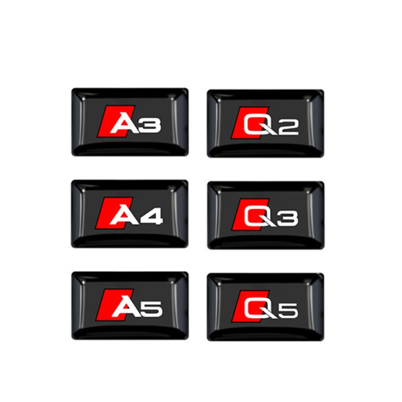 Stickers Audi S-Line Lot 10x 1.8cm Noir - vue de face - Becquet Voiture