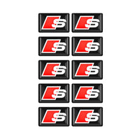 Stickers Audi S-Line Lot 10x 1.8cm Noir - vue de trois-quarts - Becquet Voiture
