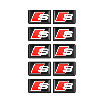 Stickers Audi S-Line Lot 10x 1.8cm Noir - vue de trois-quarts - Becquet Voiture