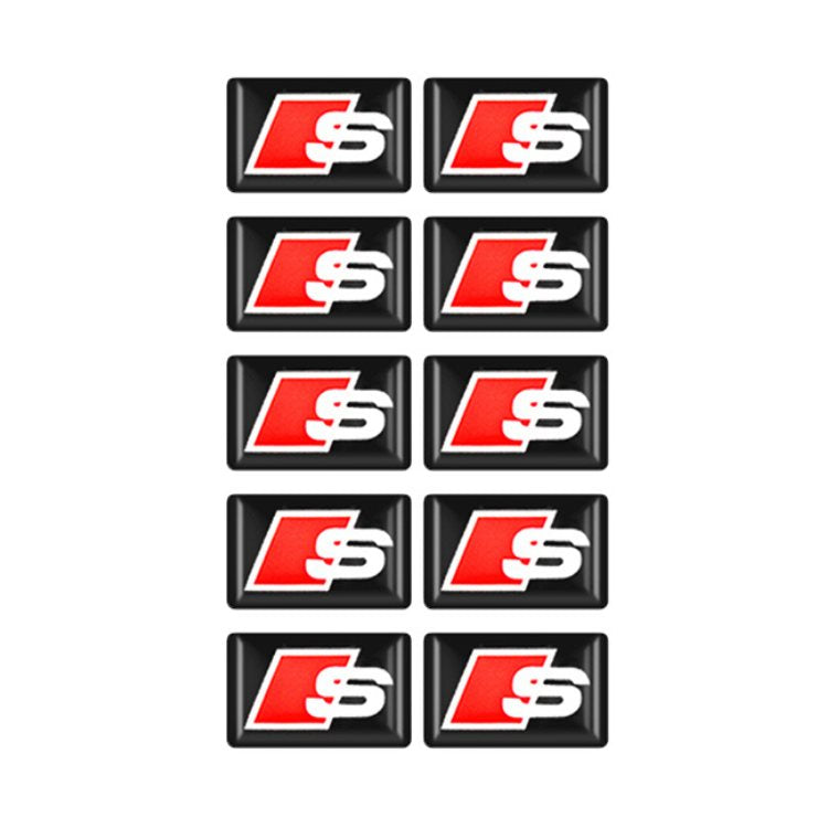 Stickers Audi S-Line Lot 10x 1.8cm Noir - vue de trois-quarts - Becquet Voiture