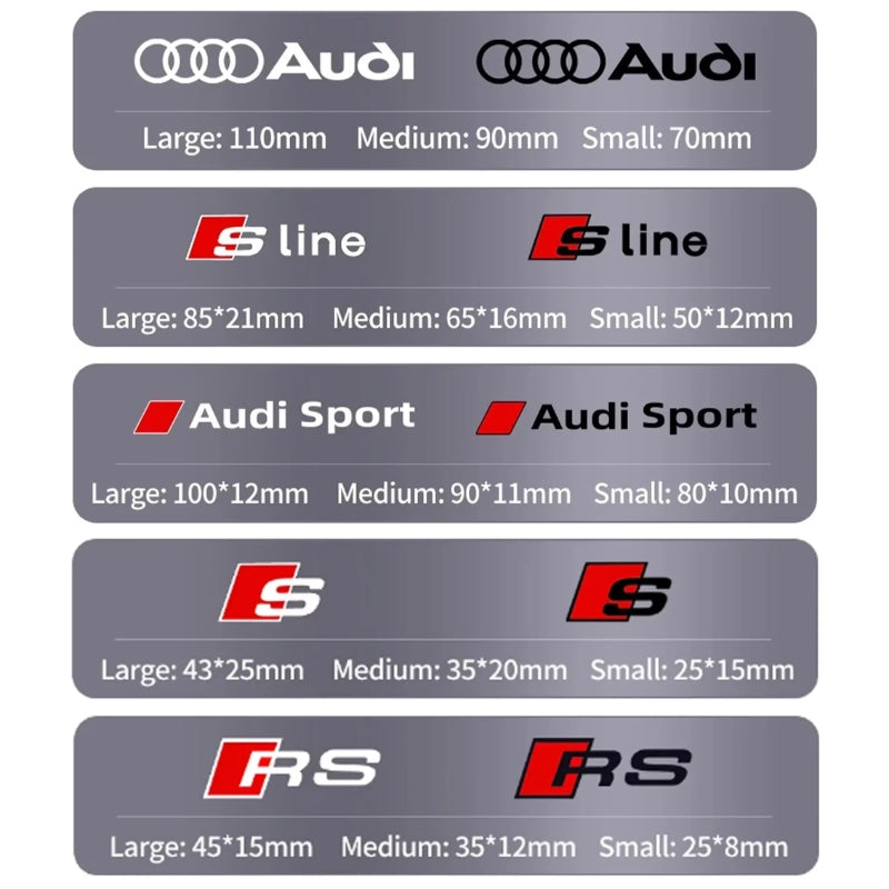 Stickers Audi S-line RS Autocollants Lot 6 - installé sur véhicule - Becquet Voiture