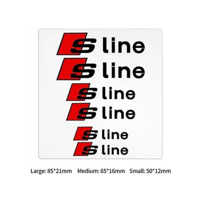 Stickers Audi S-line RS Autocollants Lot 6 - vue de dessus - Becquet Voiture