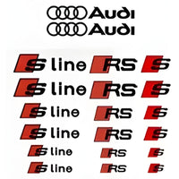 Stickers Audi S-line RS Autocollants Lot 6 - vue de face - Becquet Voiture