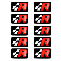 Stickers VW GTI R X10 1.8x1cm Noir - vue arrière - Becquet Voiture