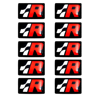 Stickers VW GTI R X10 1.8x1cm Noir - vue arrière - Becquet Voiture