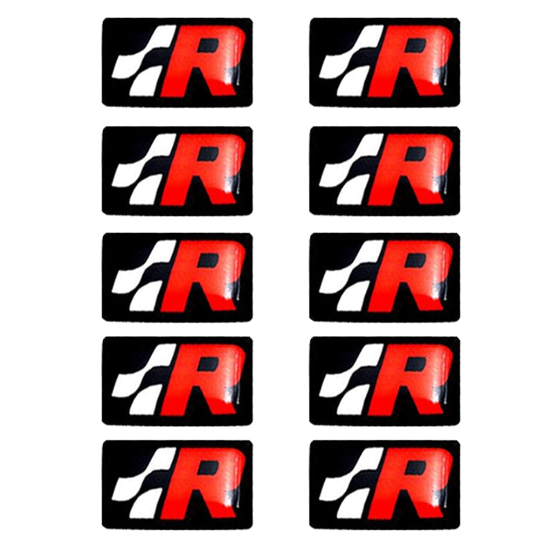 Stickers VW GTI R X10 1.8x1cm Noir - vue arrière - Becquet Voiture