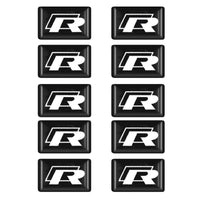 Stickers VW GTI R X10 1.8x1cm Noir - vue de face - Becquet Voiture