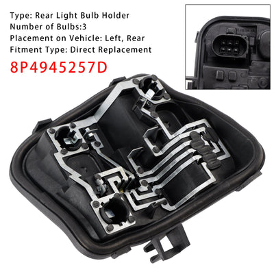 Support Ampoule Feu Gauche Audi A3 Sportback 8P 2009-2013 - vue de profil - Becquet Voiture