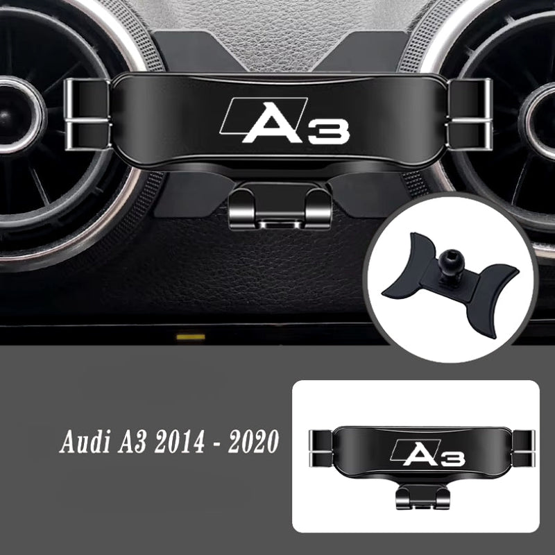 Support Téléphone Audi A3 S3 RS3 Noir Rouge - packshot studio - Becquet Voiture