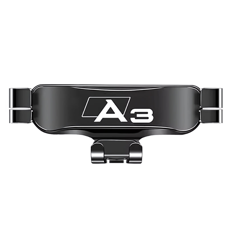 Support Téléphone Audi A3 S3 RS3 Noir Rouge - vue de face - Becquet Voiture