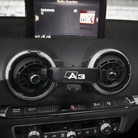 Support Téléphone Audi A3 S3 RS3 Noir Rouge - vue de profil - Becquet Voiture