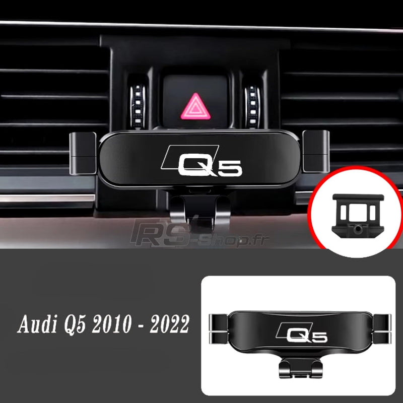 Support Téléphone Audi Q5 8R FY Noir Rouge Argent - installé sur véhicule - Becquet Voiture