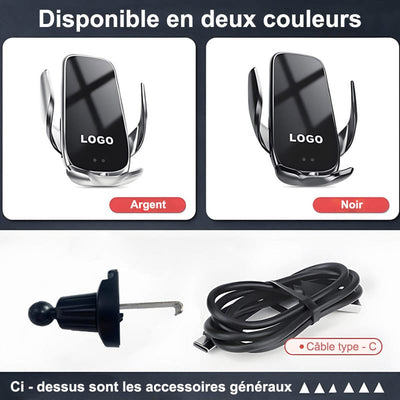 Support Téléphone Chargeur Sans Fil Jaguar 15W - en situation - Becquet Voiture