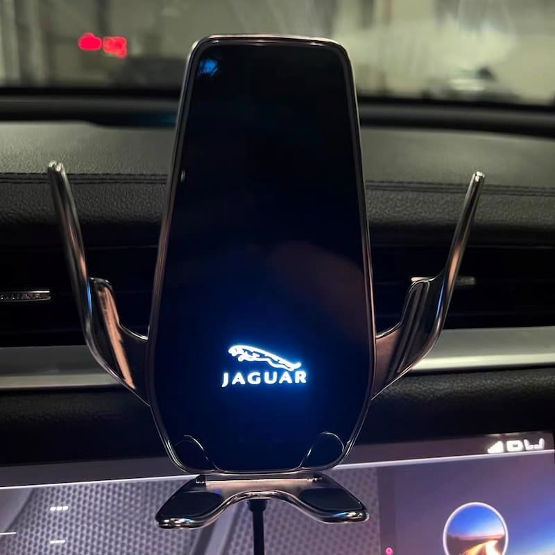 Support Téléphone Chargeur Sans Fil Jaguar 15W - vue arrière - Becquet Voiture