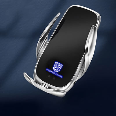 Support Téléphone Chargeur Sans Fil Porsche 15W Qi - packshot studio - Becquet Voiture