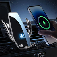 Support Téléphone Chargeur Sans Fil Toyota 15W Qi - vue de face - Becquet Voiture
