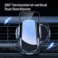 Support Téléphone Chargeur Sans Fil Vauxhall 15W Qi - vue de trois-quarts - Becquet Voiture