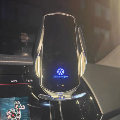 Support Téléphone Chargeur Sans Fil Volkswagen 15W - vue arrière - Becquet Voiture