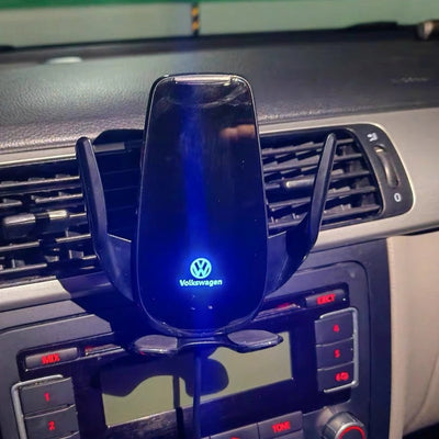 Support Téléphone Chargeur Sans Fil Volkswagen 15W - vue de profil - Becquet Voiture