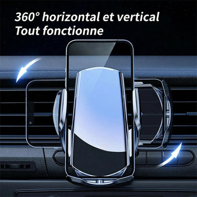 Support Téléphone Chargeur Sans Fil Volvo 15W Qi - vue de dessus - Becquet Voiture