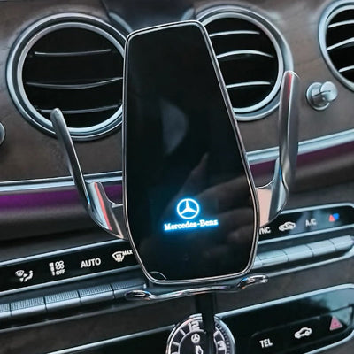 Support Téléphone Mercedes Chargeur Sans Fil 15W Ventilateur 360 - installé sur véhicule - Becquet Voiture