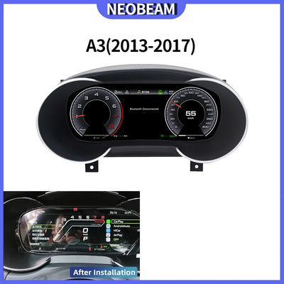 Tableau de Bord Numérique Audi A3 2013-2017 - détail du montage - Becquet Voiture