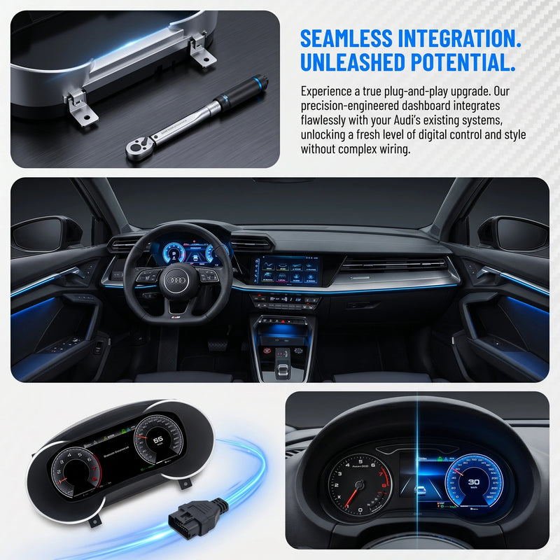 Digital Dashboard Audi A3 2013-2017 - studio packshot - Becquet Voiture