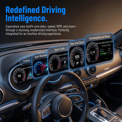 Tableau de Bord Numérique Audi A3 2013-2017 - vue de trois-quarts - Becquet Voiture