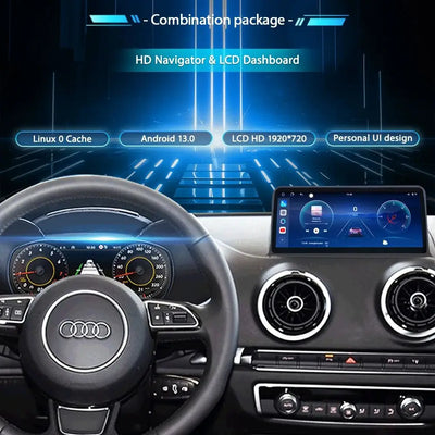 Tableau de Bord Numérique Audi A3 2013-2019 - vue de profil - Becquet Voiture