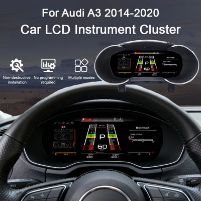 Tableau de Bord Numérique Audi A3 2014-2020 - vue de profil - Becquet Voiture