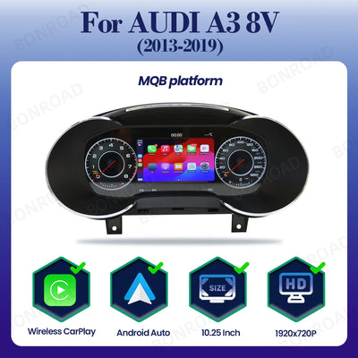 Tableau de Bord Numérique Audi A3 8V CarPlay Android Auto - détail du montage - Becquet Voiture