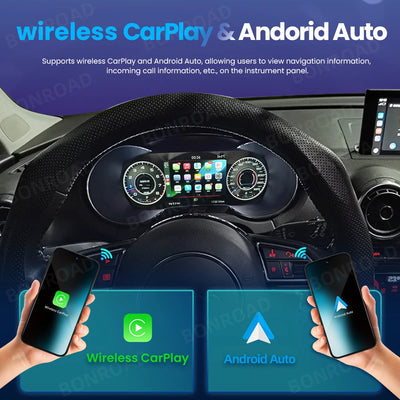 Tableau de Bord Numérique Audi A3 8V CarPlay Android Auto - vue arrière - Becquet Voiture